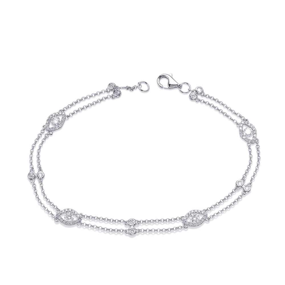White Gold Diamond By The Yard Bracelet