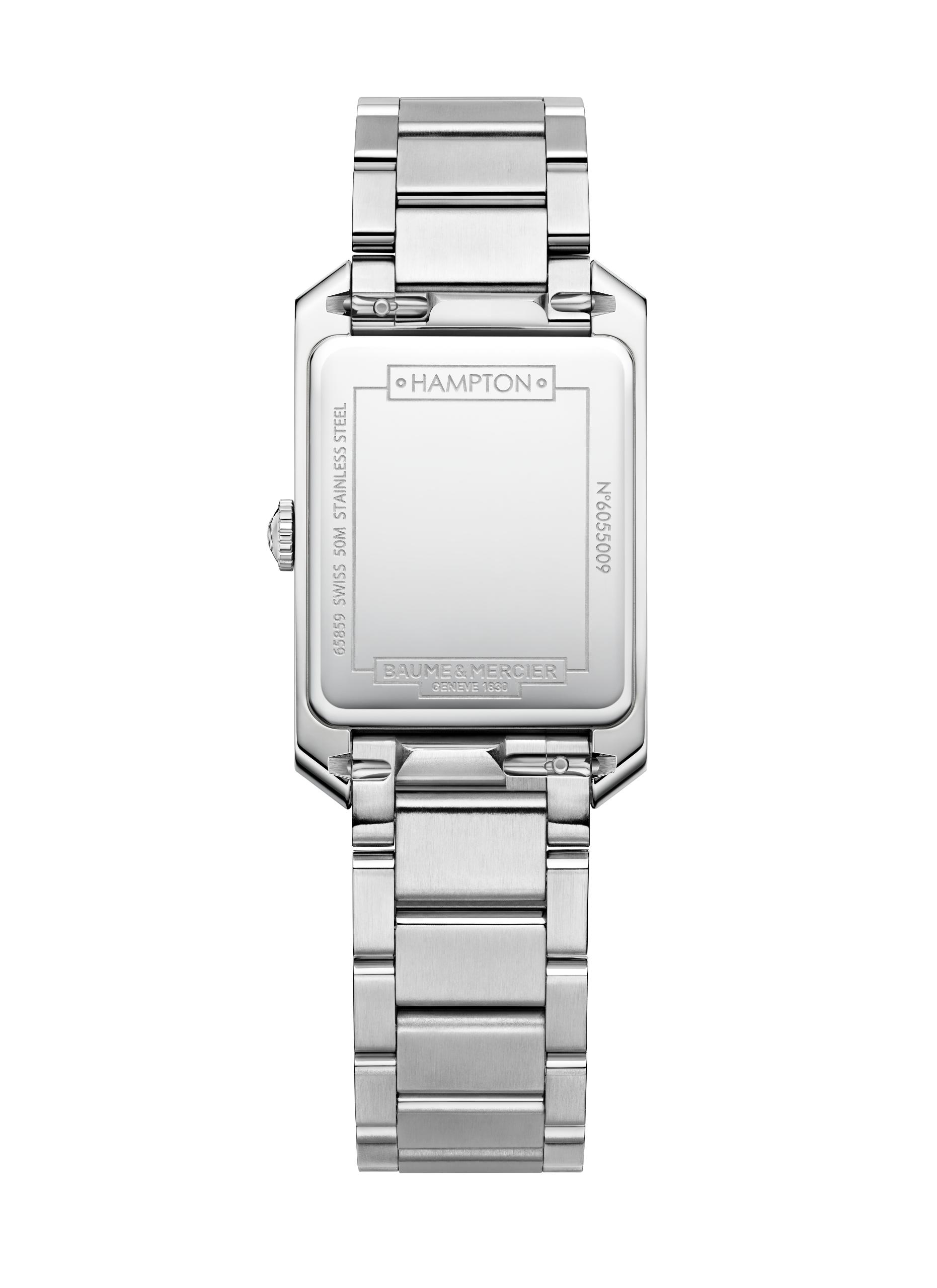 Baume et Mercier - Hampton 10474QUARTZ WATCH, DIAMOND-SET, MOTHER-OF-PEARL - 35 X 22 MM