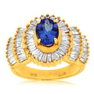 TANZANITE & DIAMOND RING
