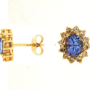 TANZANITE & DIAMOND EARRING