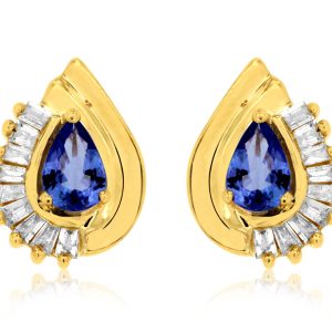 TANZANITE & DIAMOND EARRING