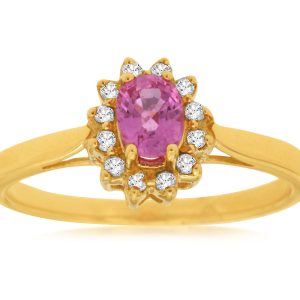 PINK SAPPHIRE & DIAMOND RING