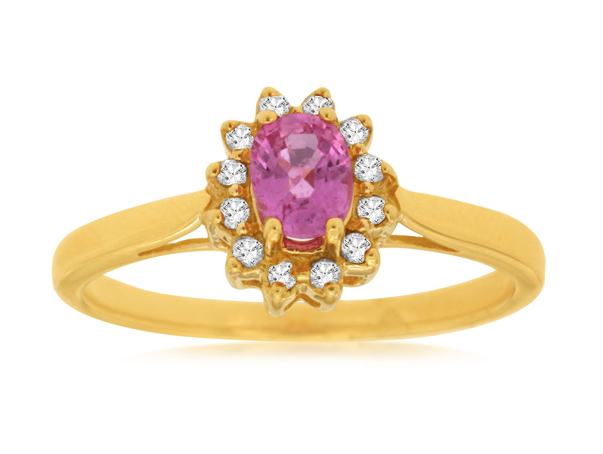 PINK SAPPHIRE & DIAMOND RING