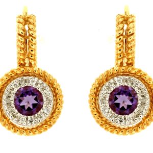 AMETHYST & DIAMOND EARRING