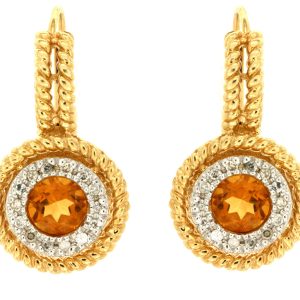 CITRINE & DIAMOND EARRING