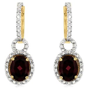 RHODOLITE & DIAMOND EARRING