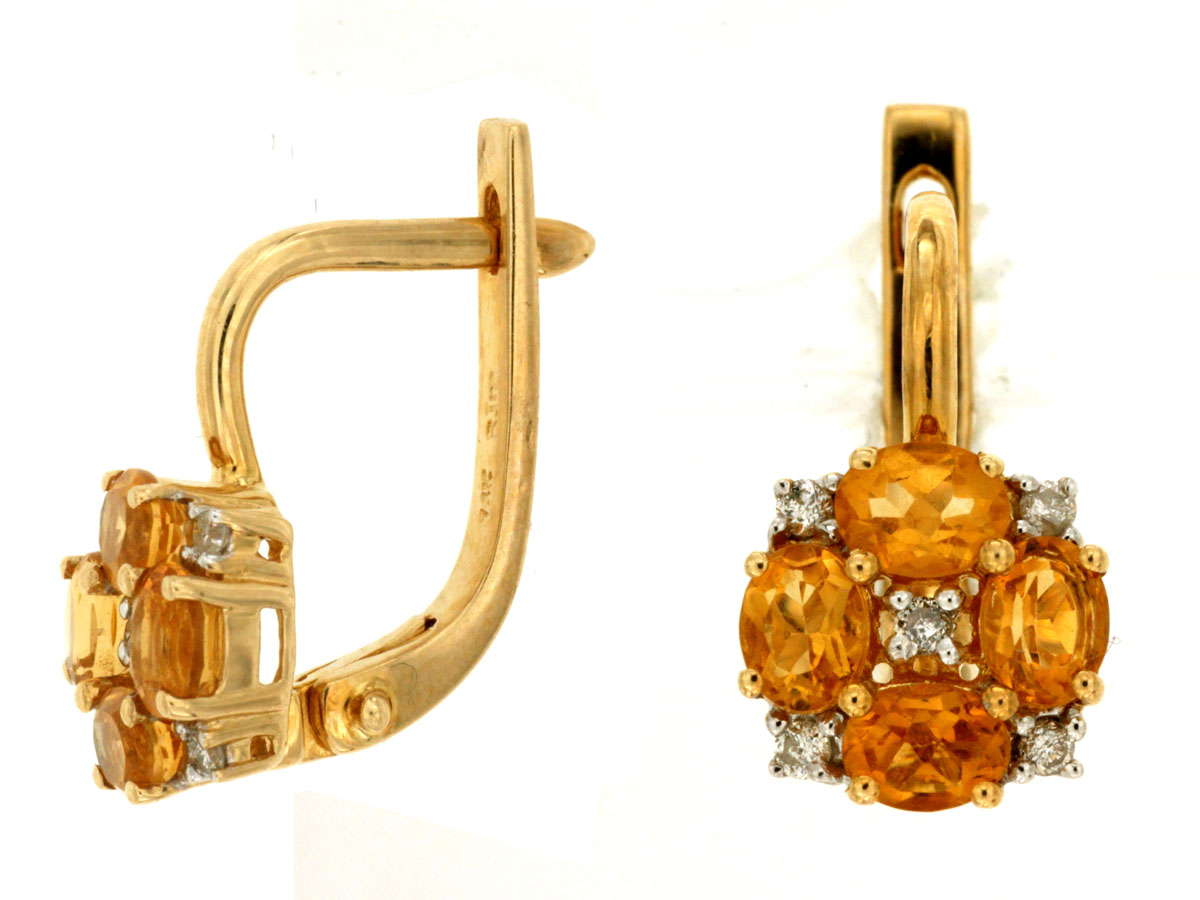 CITRINE & DIAMOND EARRING