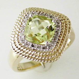 LEMON QUARTZ & DIAMOND RING