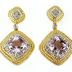 AMETHYST & DIAMOND EARRING
