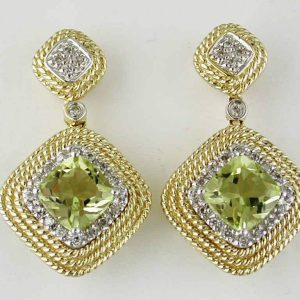 LEMON QUARTZ & DIAMOND EARRING