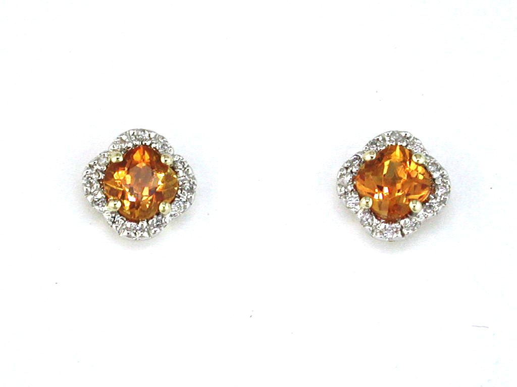 CITRINE & DIAMOND EARRING