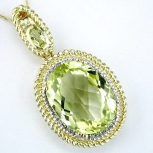DIAMOND &LEMON QUARTZ PENDANT