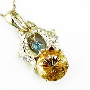 CITRINE & DIAMOND PENDANT