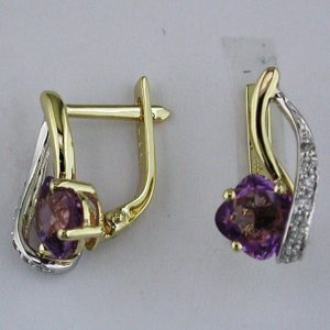 AMETHYST & DIAMOND EARRING