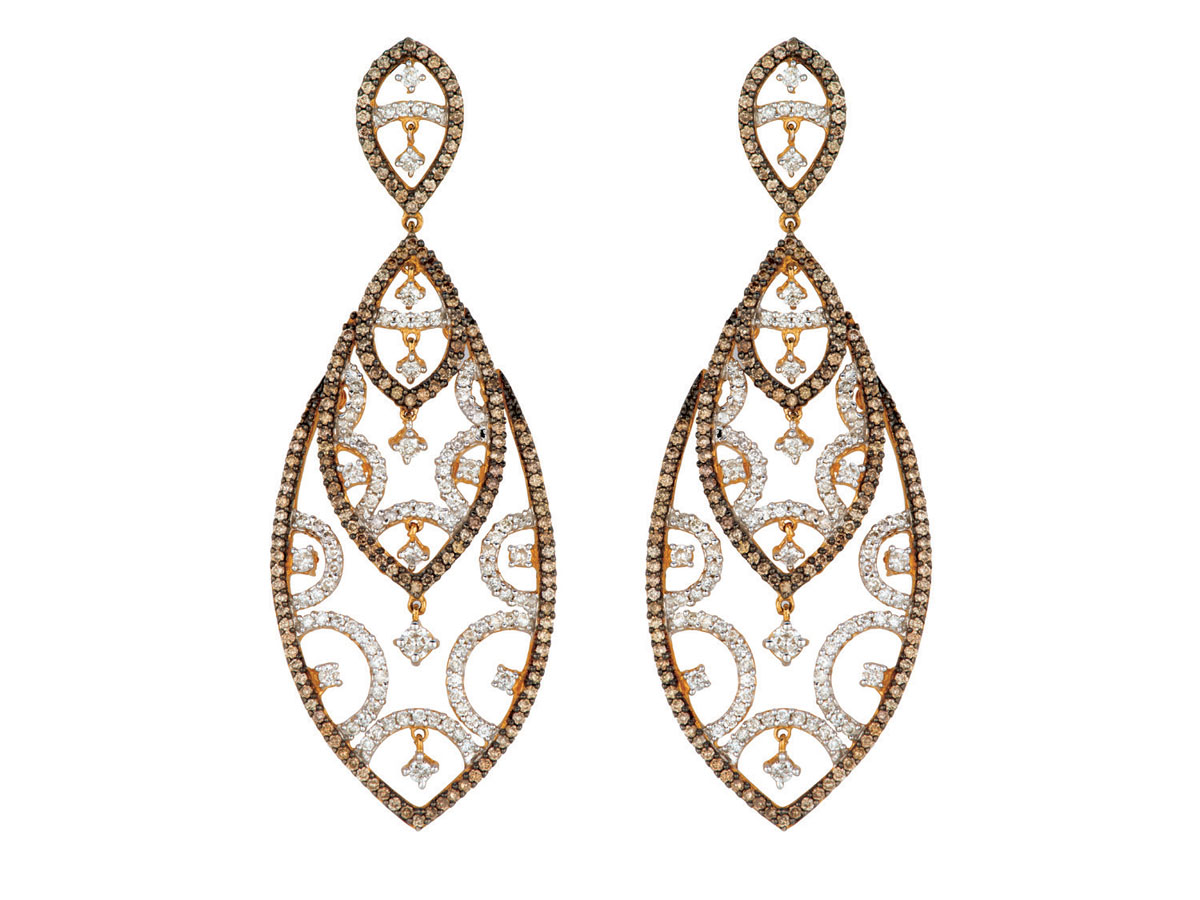 DIAMOND & MOCHA 'DIA' EARRING