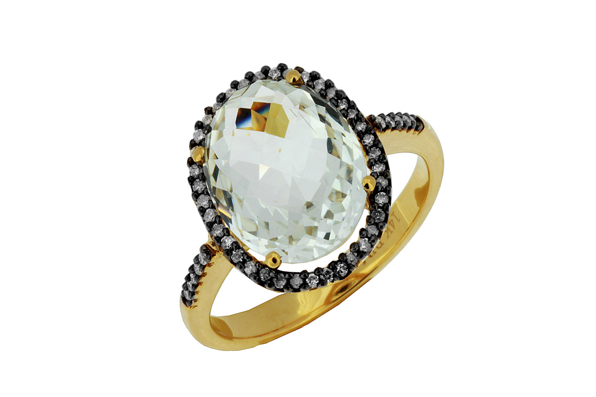 WHITE TOPAZ & DIAMOND RING