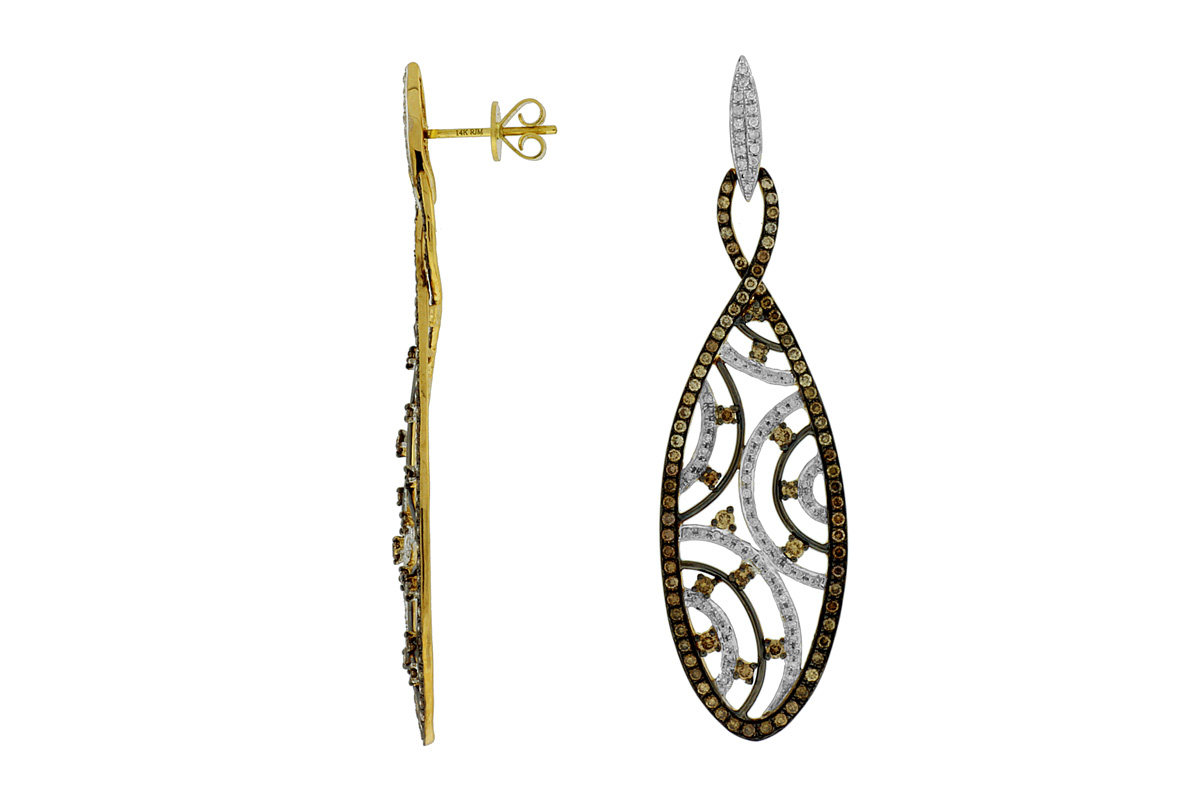 MOCHA DIAMOND & DIA EARRING