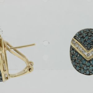 BLUE DIAMOND & DIAMOND EARRING