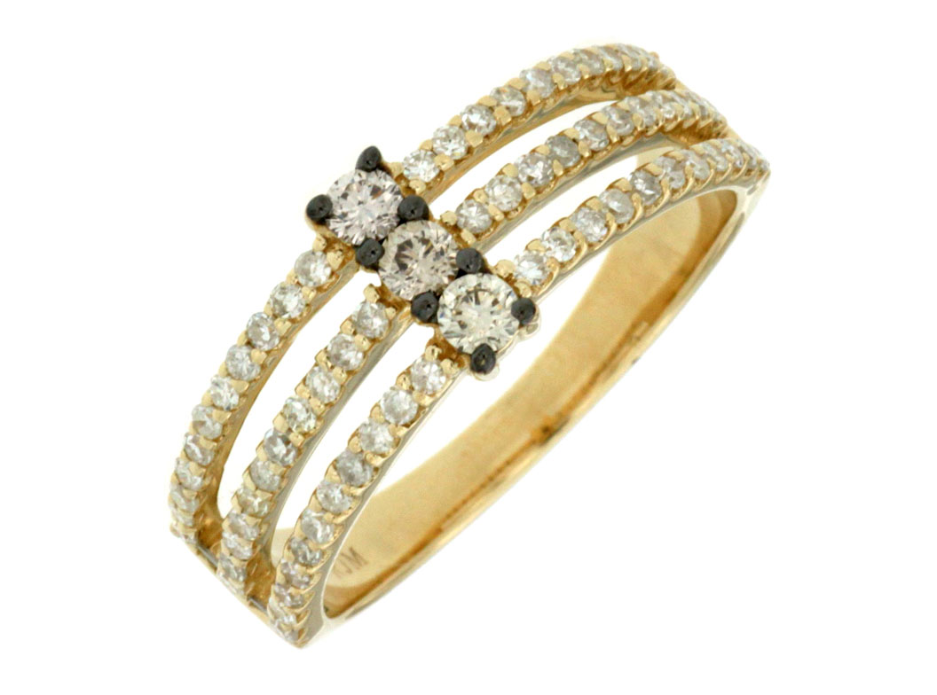 DIAMOND & BROWN DIAMOND RING
