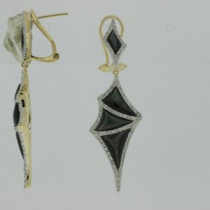 DIAMOND & BLK M/PEARL EARRING