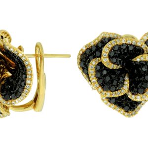 DIA & BLACK DIA FLOWER EARRING