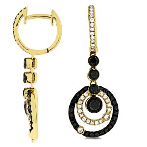 DIAMOND &BLACK DIAMOND EARRING