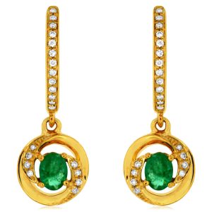 EMERALD & DIAMOND EARRING