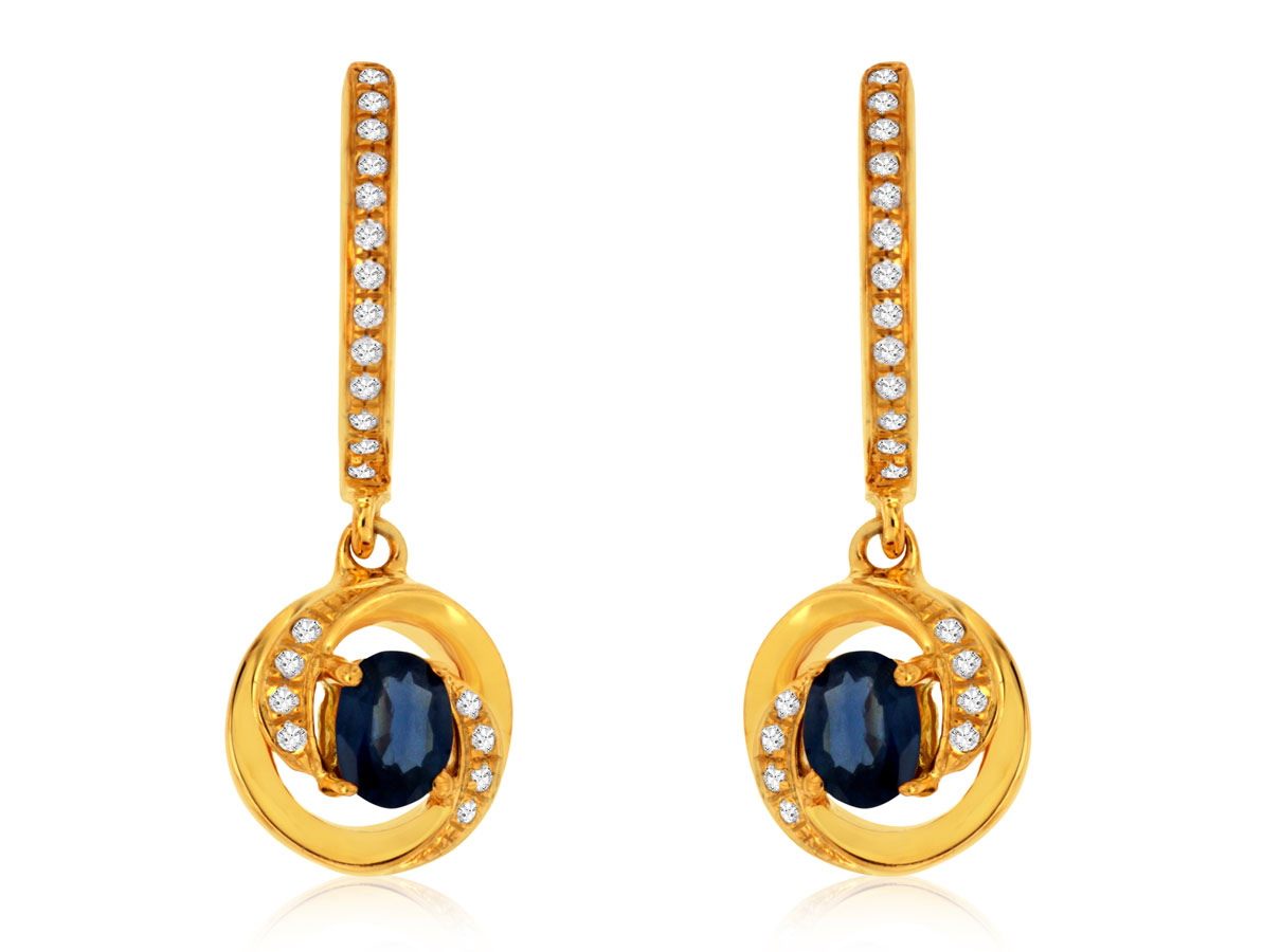 SAPPHIRE & DIAMOND EARRING
