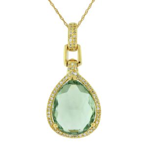 DIAMOND & GREEN ‘AM’ PENDANT