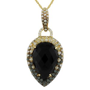 FANCY ONYX & DIAMOND PENDANT