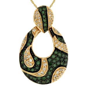 WHITE & GREEN DIAMOND PENDANT