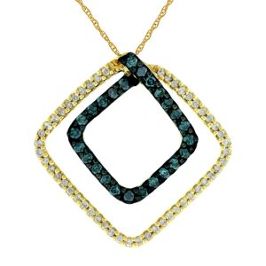 DIAMOND &BLUE DIAMOND PENDANT
