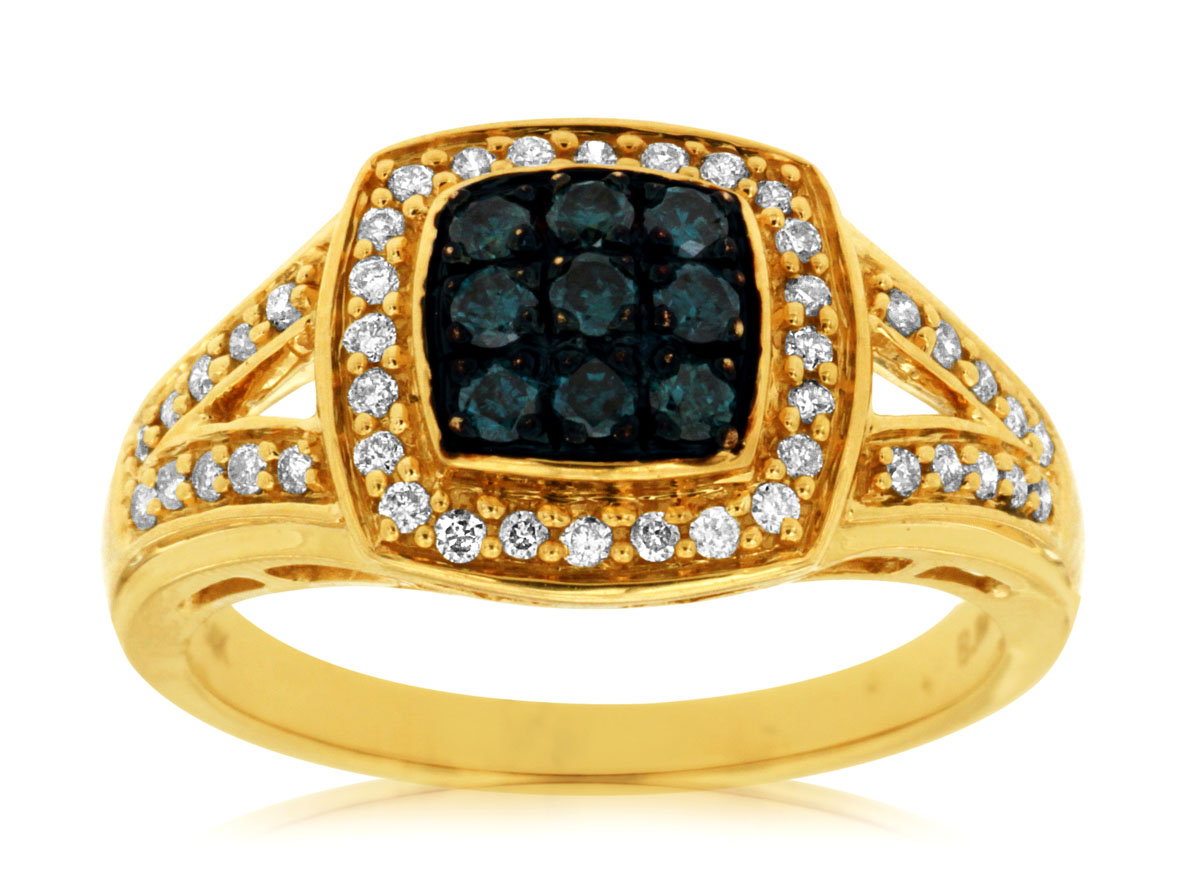 BLUE DIAMOND & DIAMOND RING