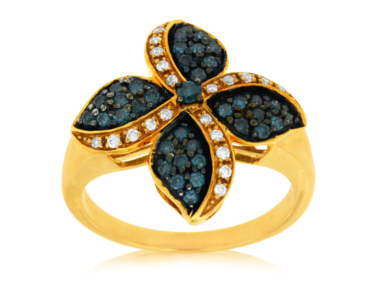 BLUE DIAMOND & DIAMOND RING