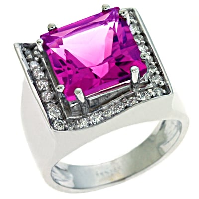 Pink Tourmaline & Diamond Ring