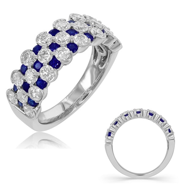White Gold Sapphire & Diamond Band