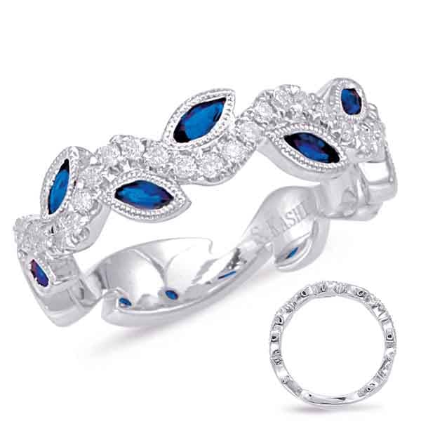 White Gold Sapphire & Diamond Ring