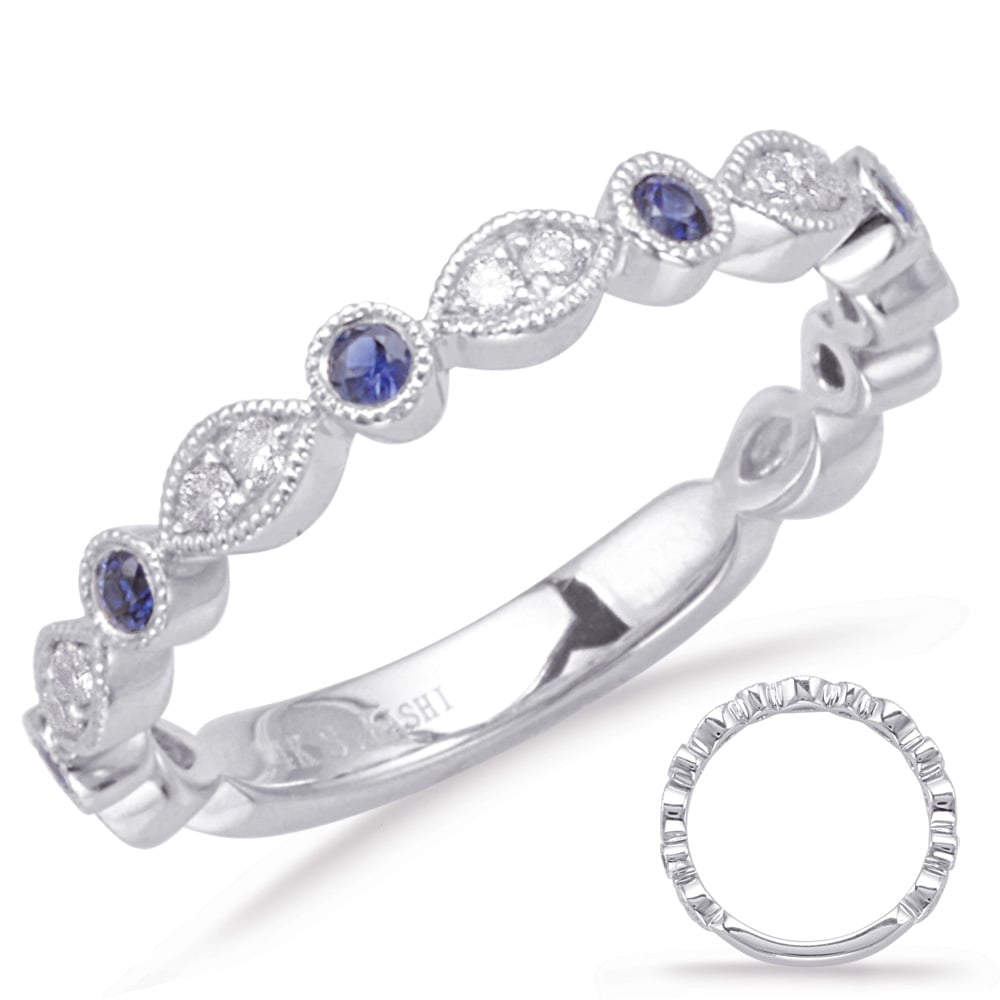 White Gold Sapphire & Diamond Ring