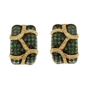WHITE& GREEN DIAMOND EARRING