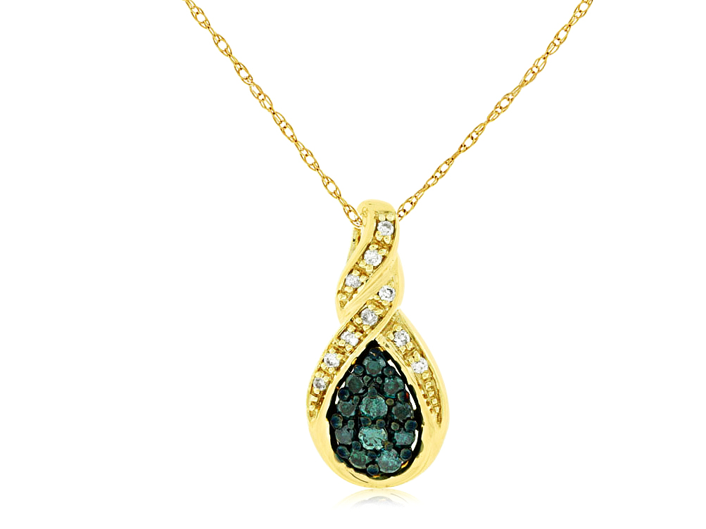 BLUE DIAMOND & DIAMOND PENDANT