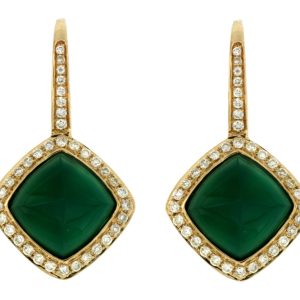 DIAMOND & AGATE EARRING