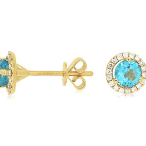 BLUE TOPAZ & DIAMOND EARRING