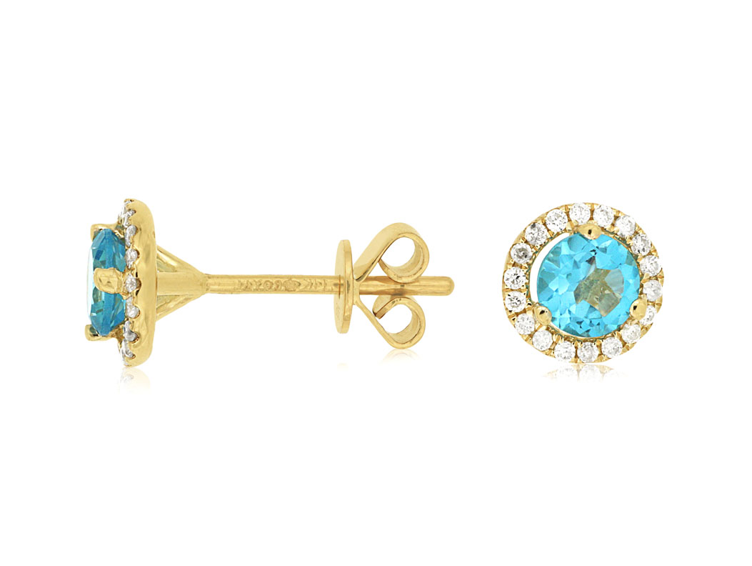 BLUE TOPAZ & DIAMOND EARRING