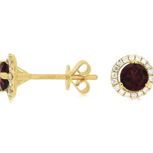 RHODOLITE & DIAMOND EARRING