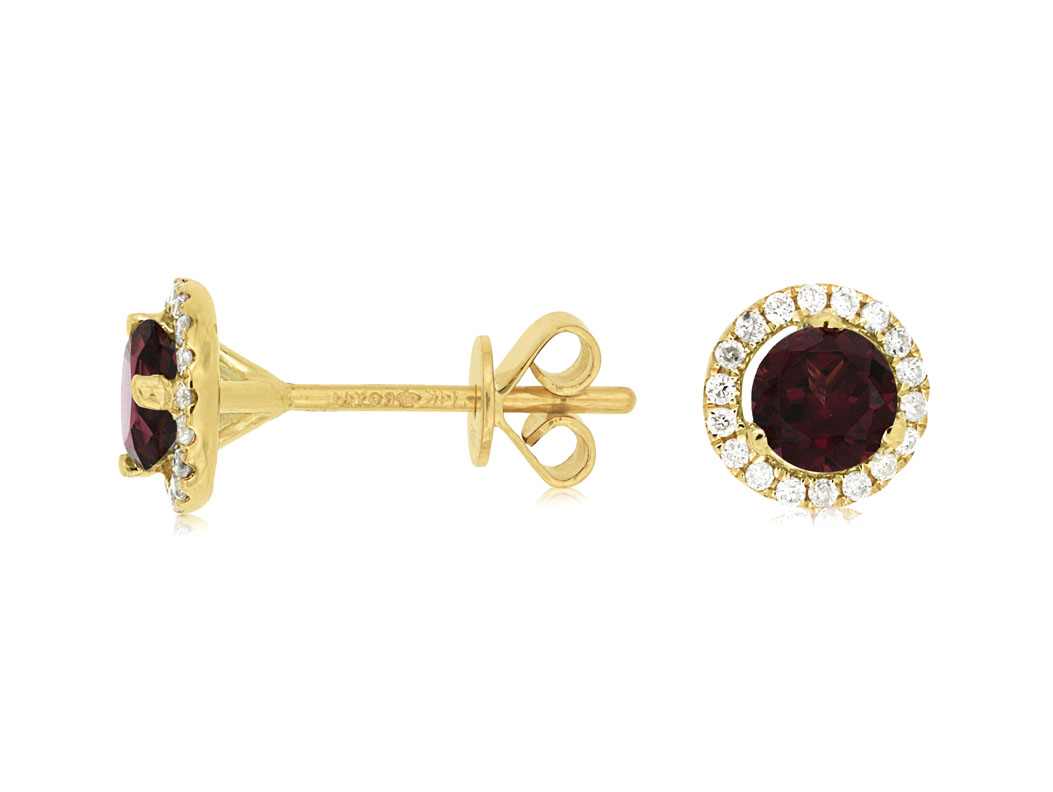 RHODOLITE & DIAMOND EARRING
