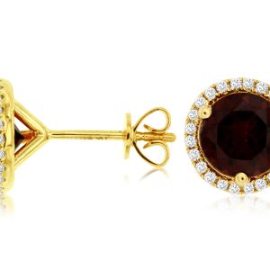 GARNET & DIAMOND EARRING