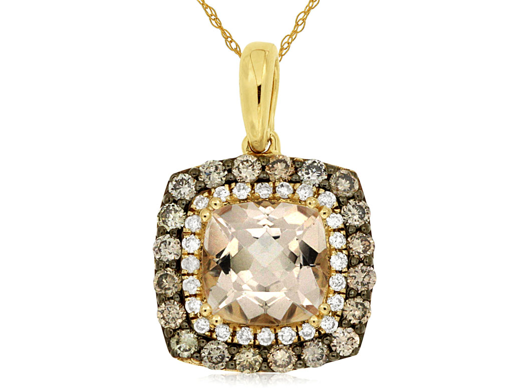 MORGANITE & DIAMOND PENDANT