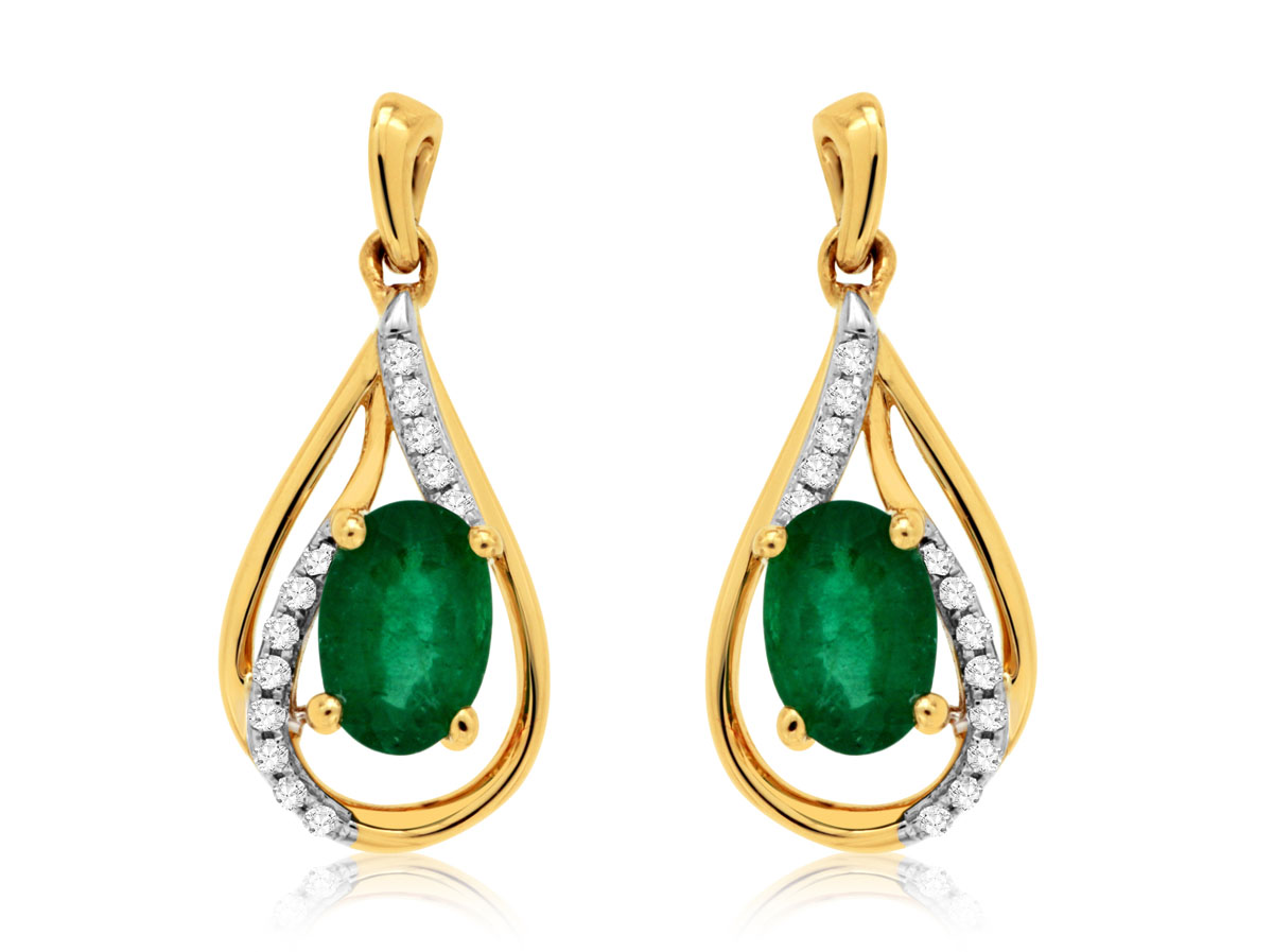 EMERALD & DIAMOND EARRING
