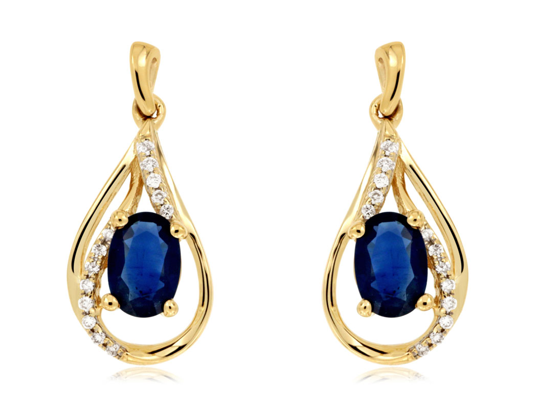 SAPPHIRE & DIAMOND EARRING