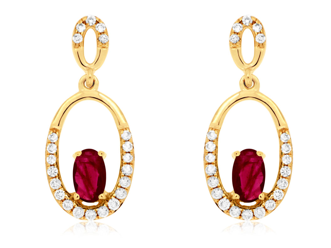 RUBY & DIAMOND EARRING